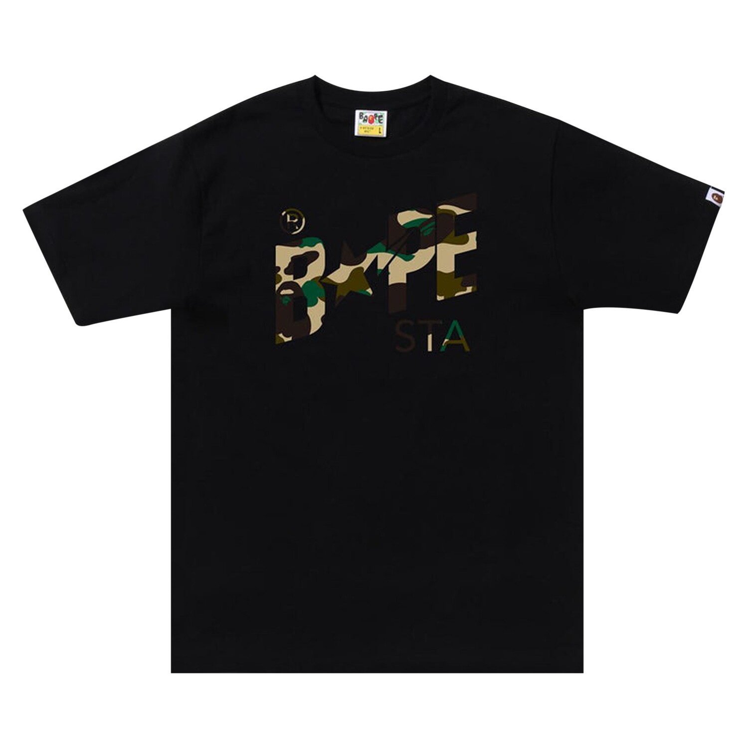 

Футболка с камуфляжным логотипом BAPE Sta 1st, цвет: черный/желтый