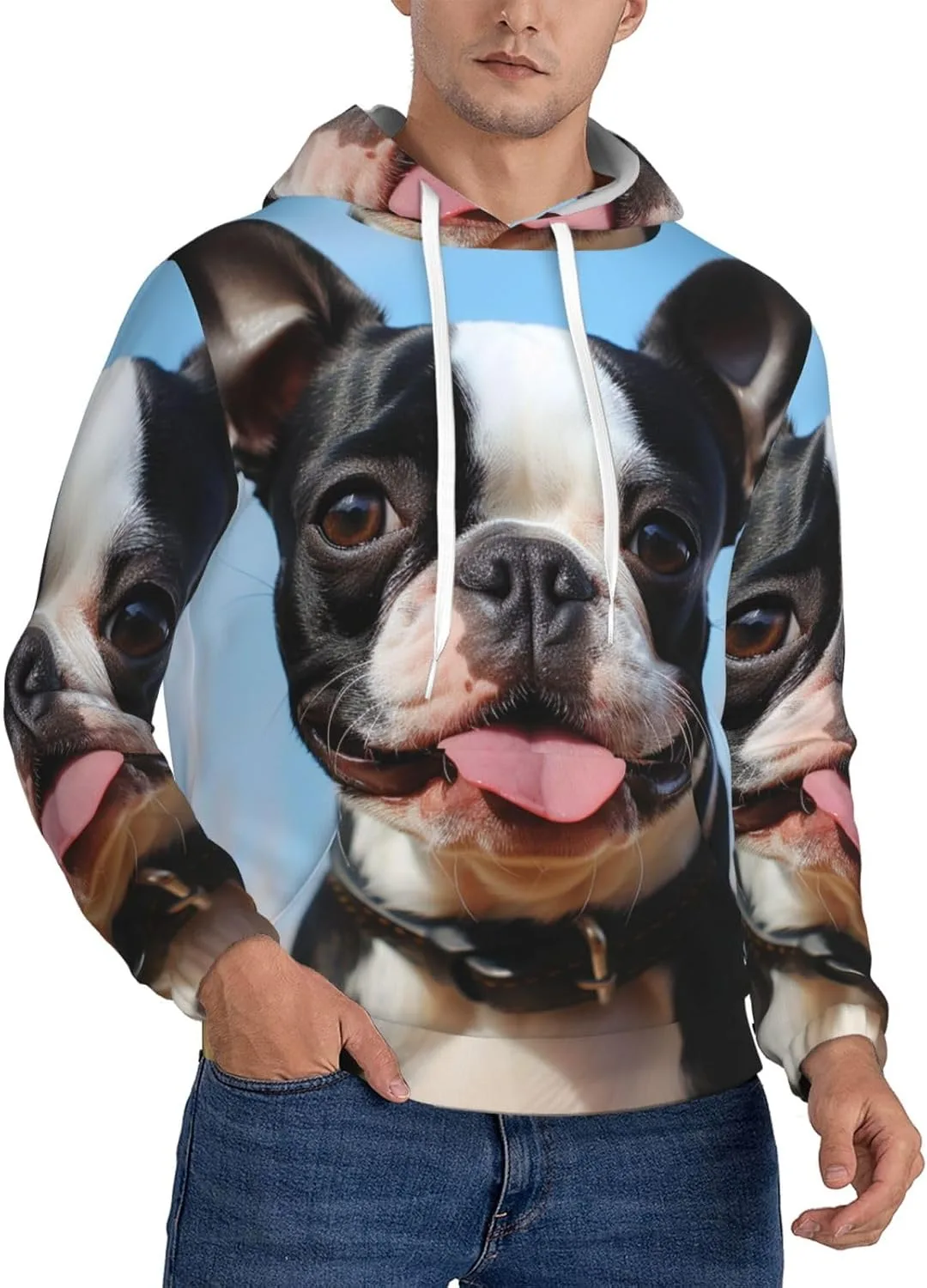 

Мужской пуловер-худи Lovely Boston Terrier, мягкий и теплый флисовый SDTYKHJ