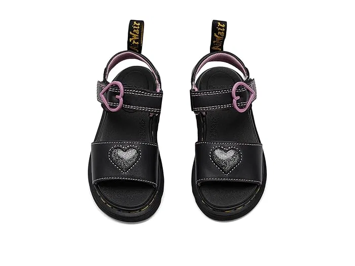 Сандалии с сердцем Marlowe Hearts II J Dr. Martens Kid's Collection, Black/Nebula Glitter — фото 3