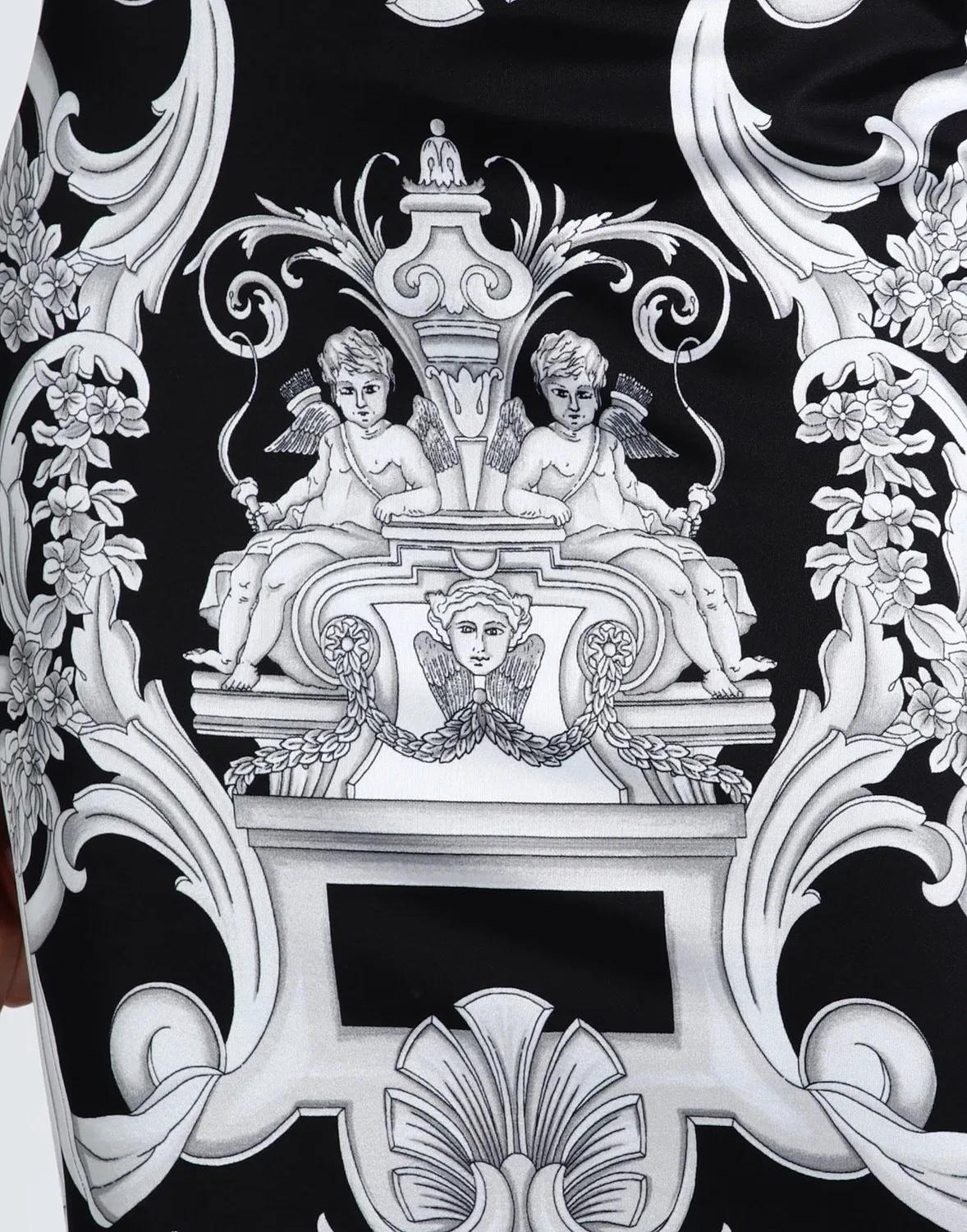 Юбка миди атласная VERSACE черная — фото 4