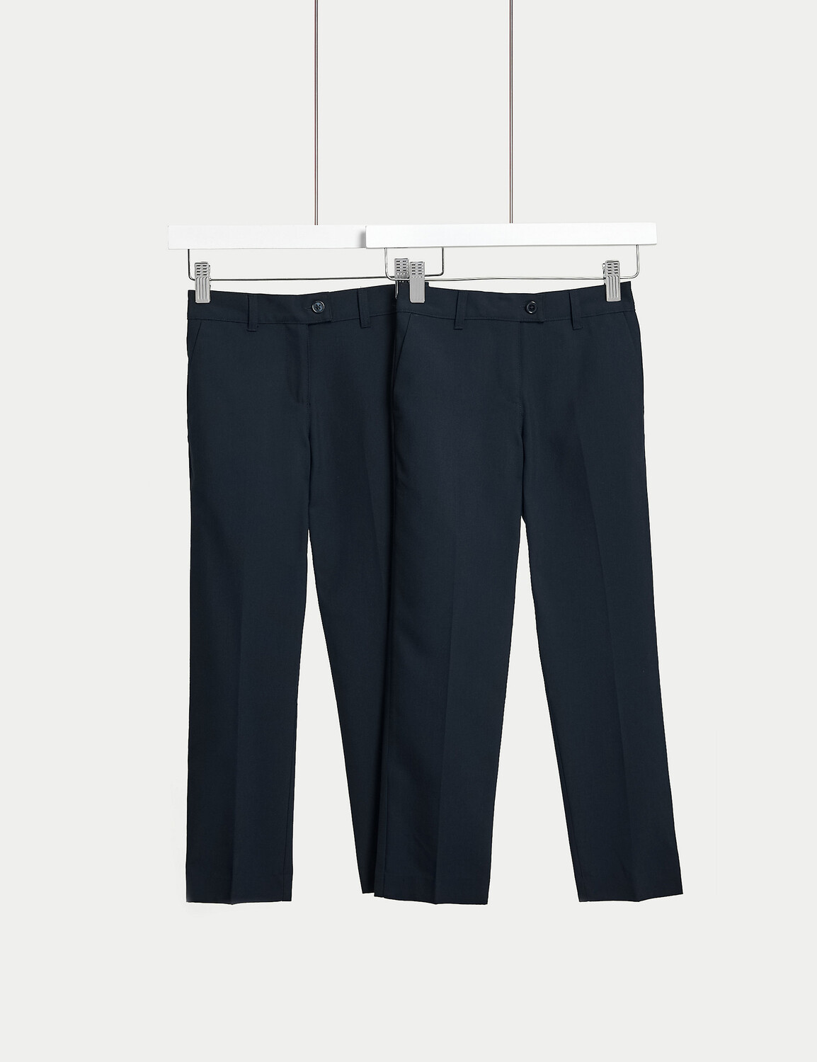 

2 пары узких школьных брюк для девочек (2–18 лет) Marks & Spencer, темно-синий