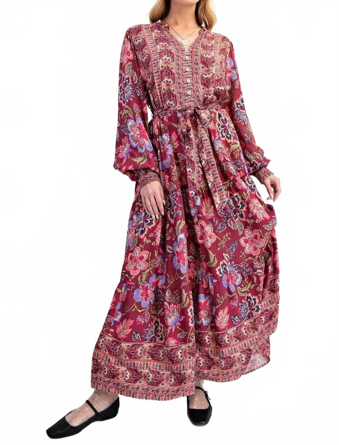 

Платье макси Challis с завязкой на талии красного цвета Easel, красный