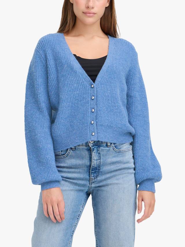 

Кардиган Marin с V-образным вырезом из шерстяной смеси ICHI, Blue Yonder