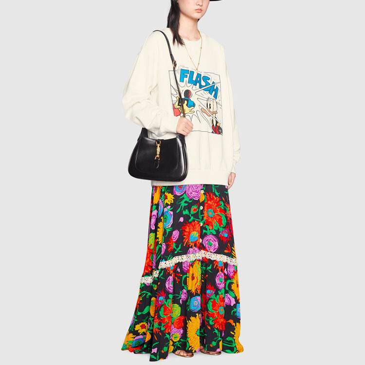Юбка длинная женская Gucci Ken Scott-print, черный — фото 2