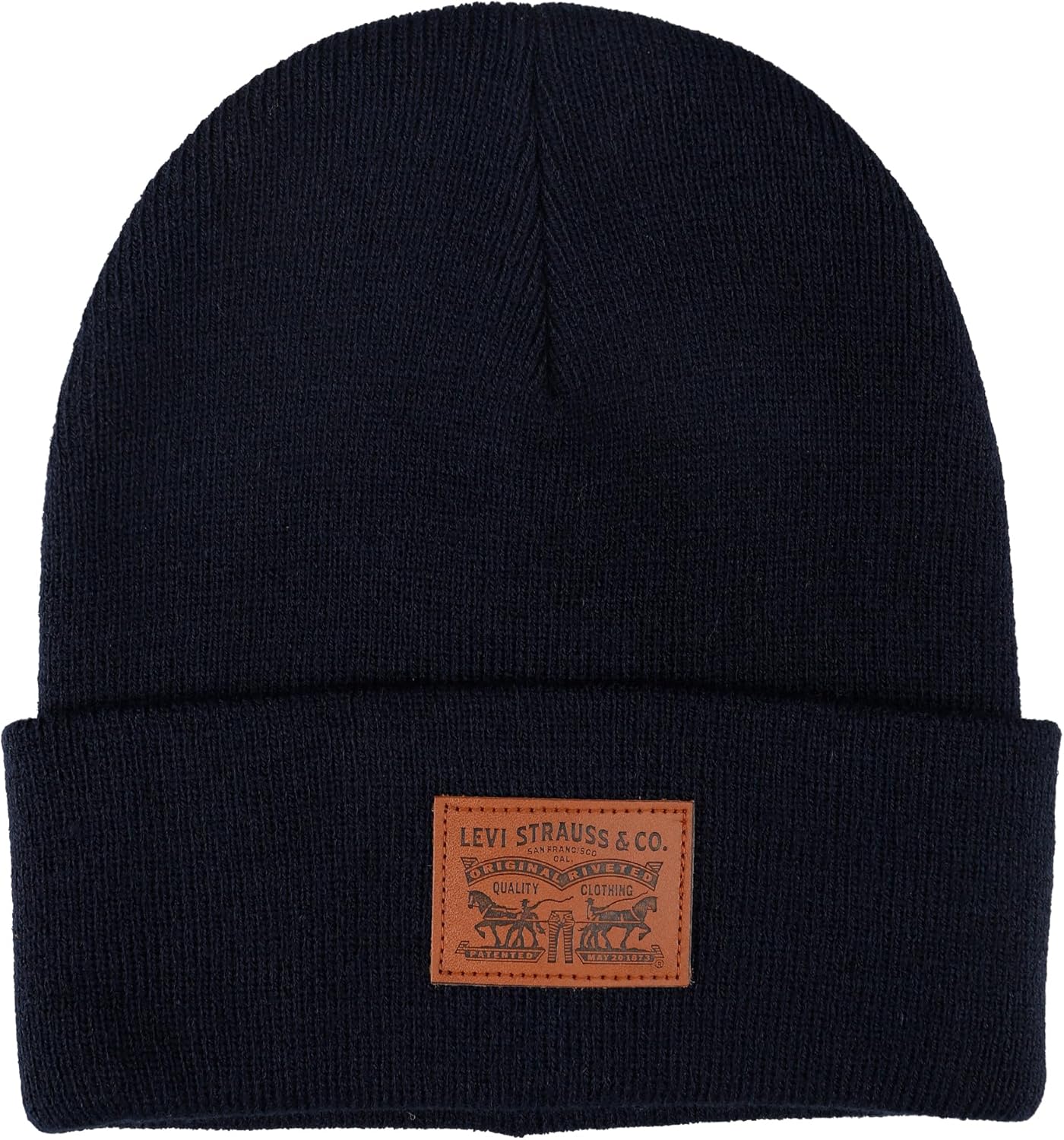 

Мужская всесезонная шапка Levi's Hero Beanie из мягкой трикотажной ткани с манжетами, теплая и удобная на каждый день, Navy