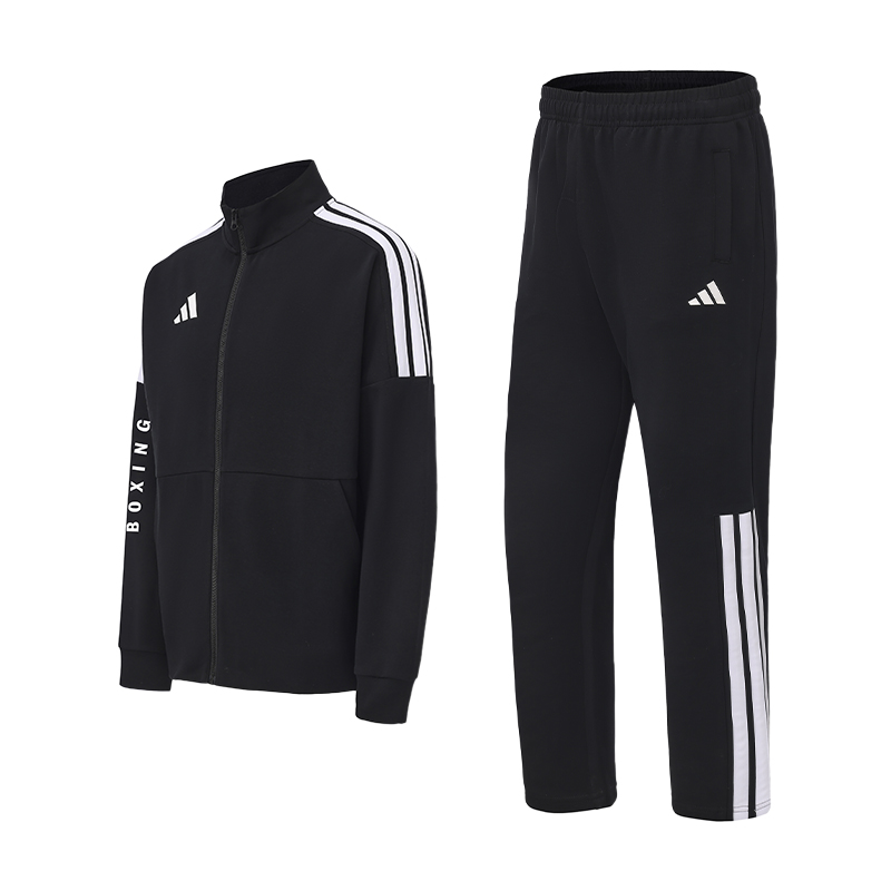 

Повседневная спортивная одежда унисекс Adidas, set (черный белый stand collar top+черный белый straight fit pants)