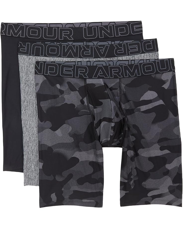 

Боксеры Under Armour 3-Pack Performance Tech Print 9” Boxer Briefs, черный