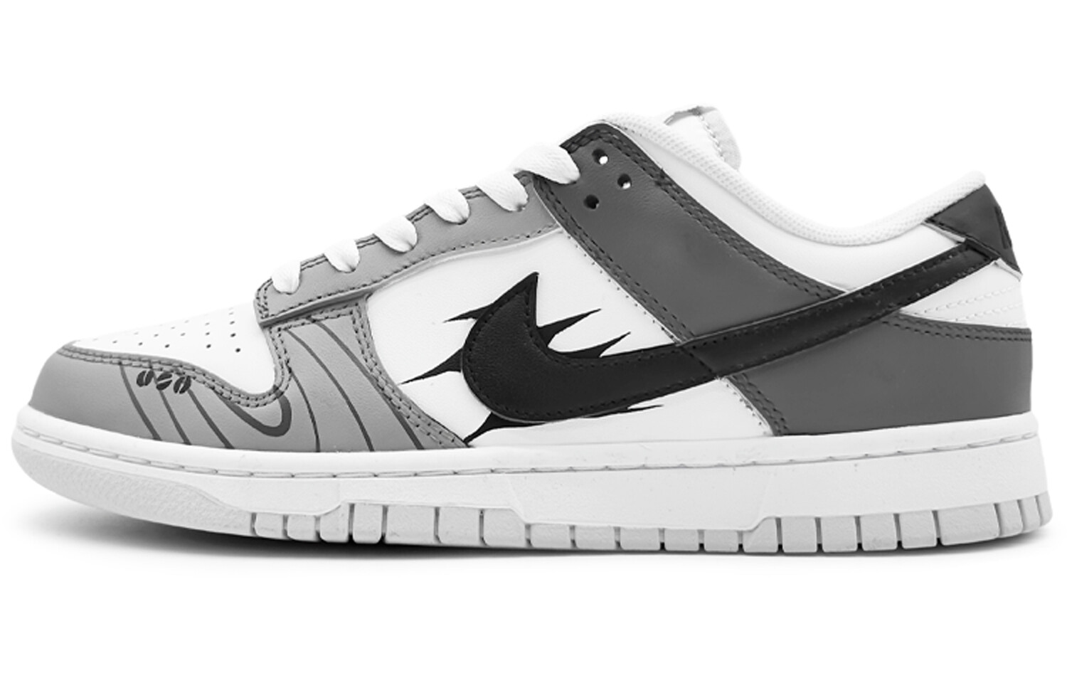 

Кроссовки Nike Dunk Skateboarding Shoes Men Low-top White/black/gray, светло-серый