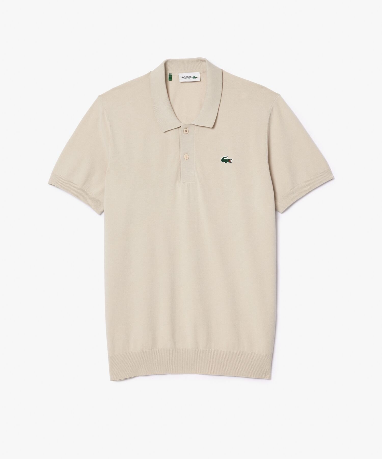 Рубашка-поло LACOSTE для гольфа, однотонная, слоновая кость — фото 3