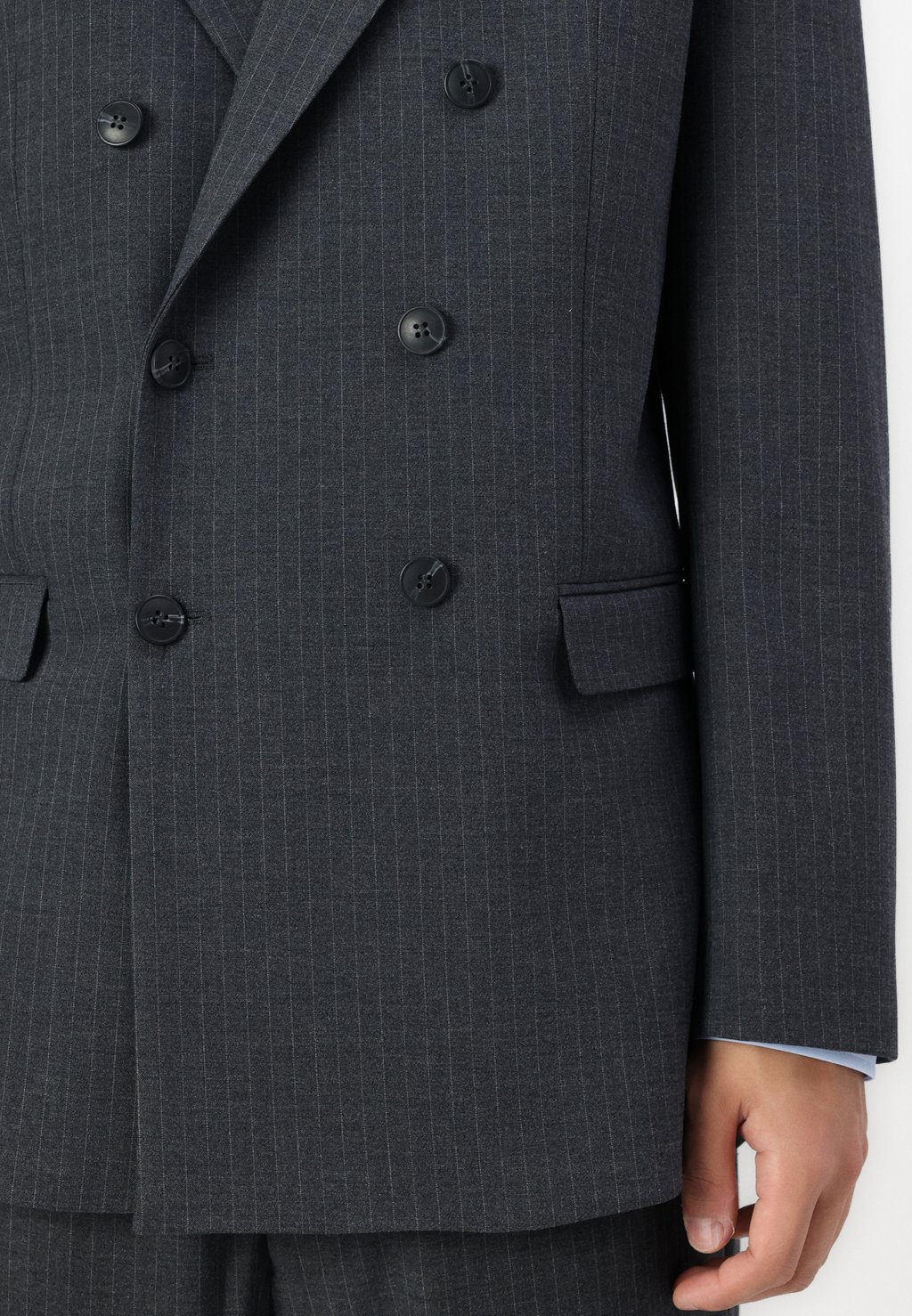 

Пиджак-блейзер SLHRELAX LIAM PINSTRIPED FLEX Selected Homme, темно-серый