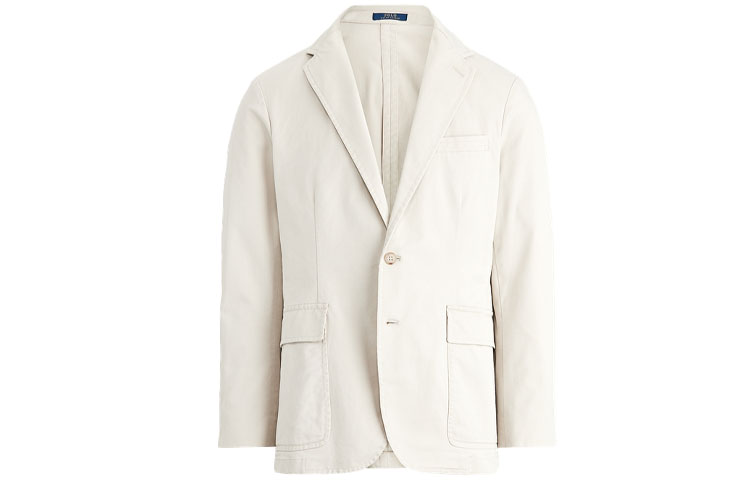 

Однобортный хлопковый блейзер Polo Ralph Lauren, экрю