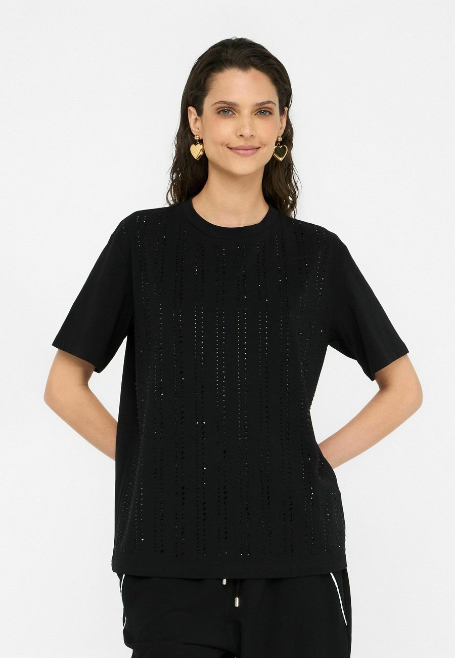 

Футболка LIU JO WITH APPLIQUÉS, Black, Черный, Футболка LIU JO WITH APPLIQUÉS, Black