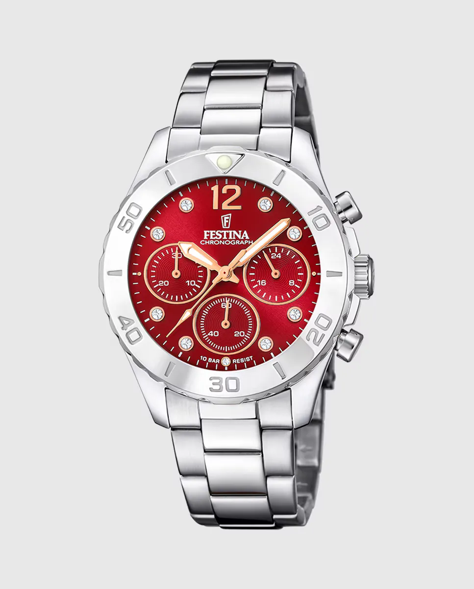

F20603/2 Женские часы Boyfriend из серебряной стали Festina, серебряный