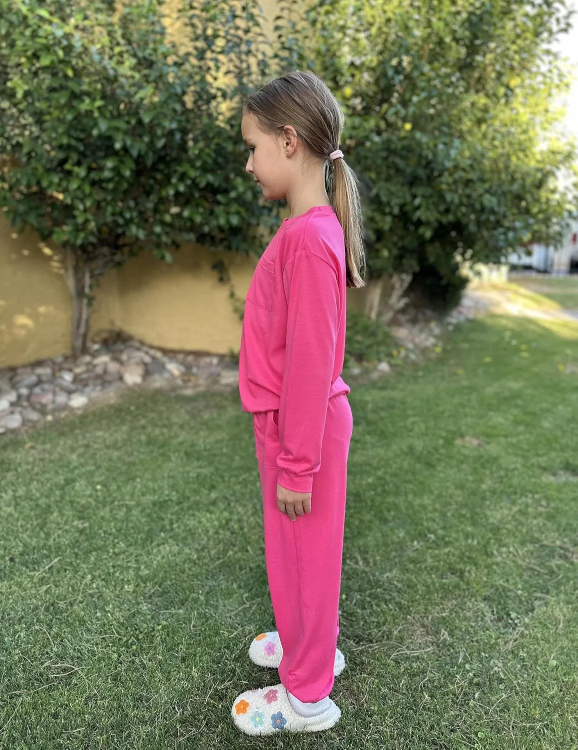 Детский спортивный костюм из толстовки и брюк Arshiner, Rose Red — фото 4