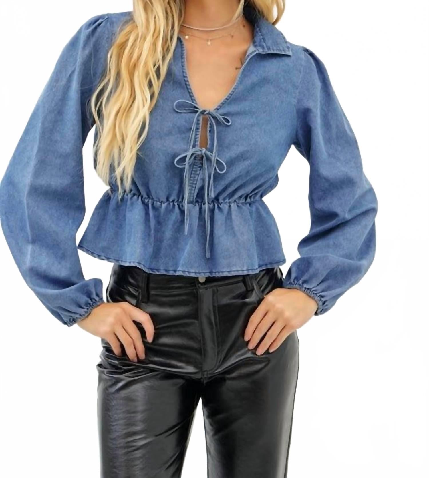 

Топ Dawson Bow из денима Item Ditto, Denim