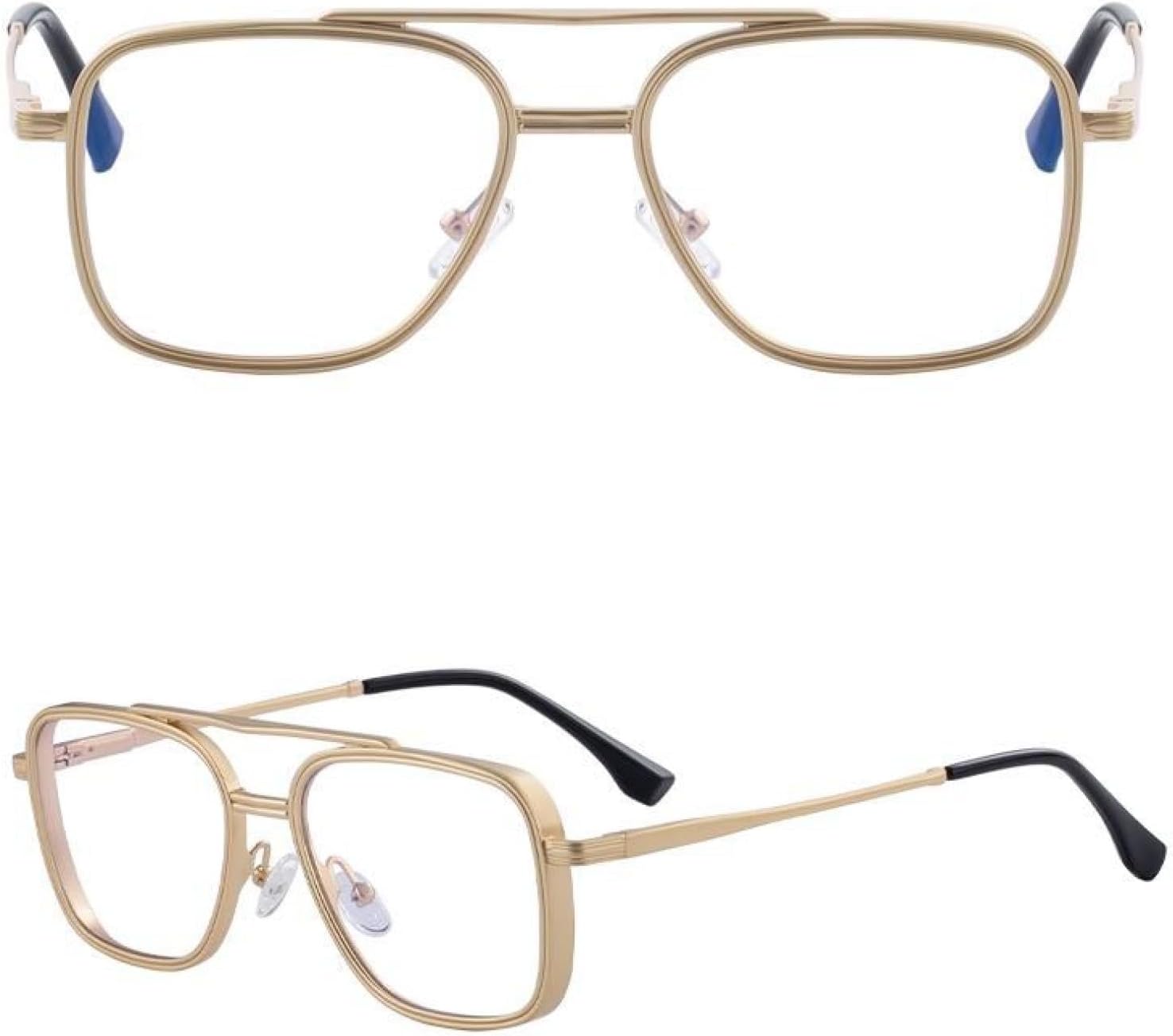 

Классические панк-солнцезащитные очки для женщин и мужчин, роскошные, в стиле стимпанк, металлические, с двойным лучом, защита от УФ-излучения UV400, для вождения TVTBBVV, C7goldwhite