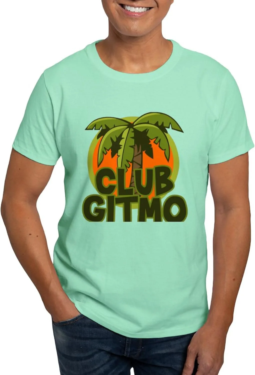 

Футболка мужская Club Gitmo, 100% Cotton, белая CafePress