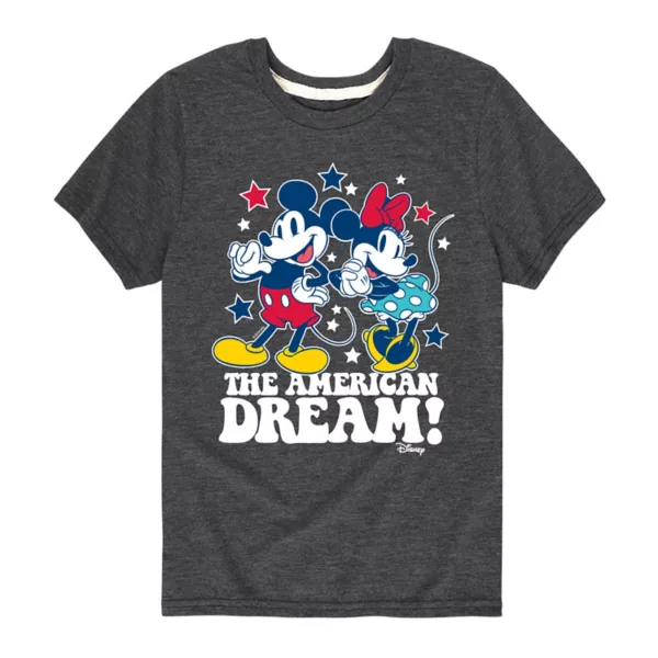 

Футболка для мальчиков 8-20 с принтом Mickey & Minnie Mouse "Американская мечта" Disney, серый