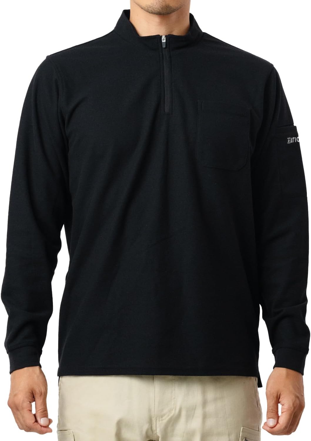 

Поло-рубашка ATION с длинными рукавами (на молнии) Влагоотводящая, быстросохнущая, с защитой от УФ-излучения, дезодорирующая, из сухого пике. Унисекс, для взрослых, черный