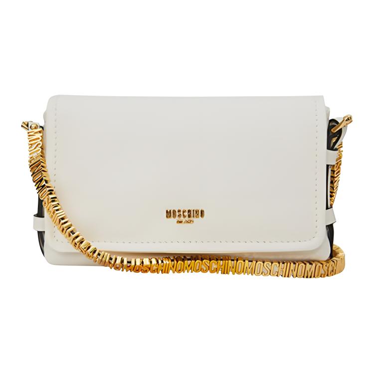 

MOSCHINO Овчинная сумка кроссбоди миниатюрная женская белая