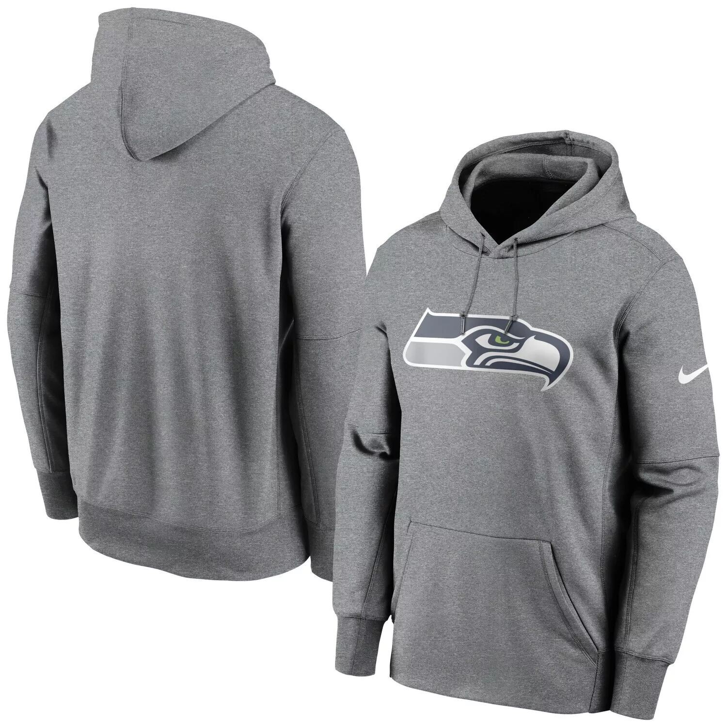 

Мужская толстовка с капюшоном и темно-серым логотипом Seattle Seahawks Therma Nike
