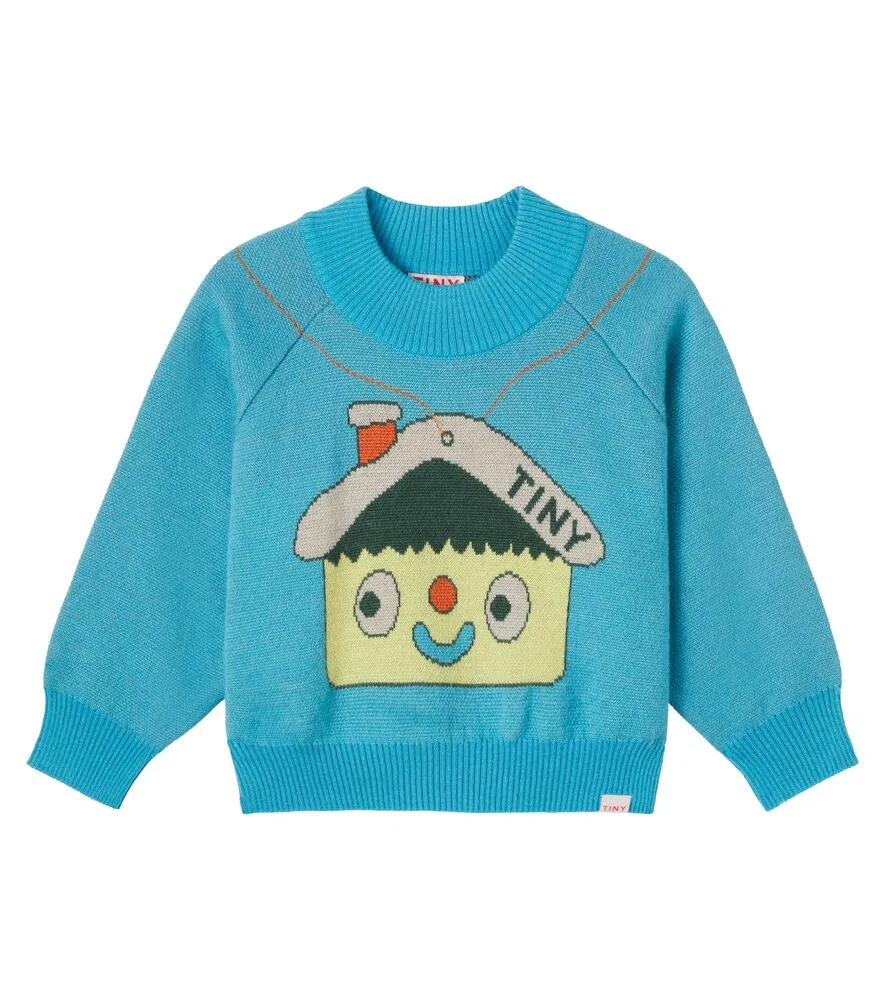 Свитер из шерстяной смеси Smiley Cottage Tinycottons, синий