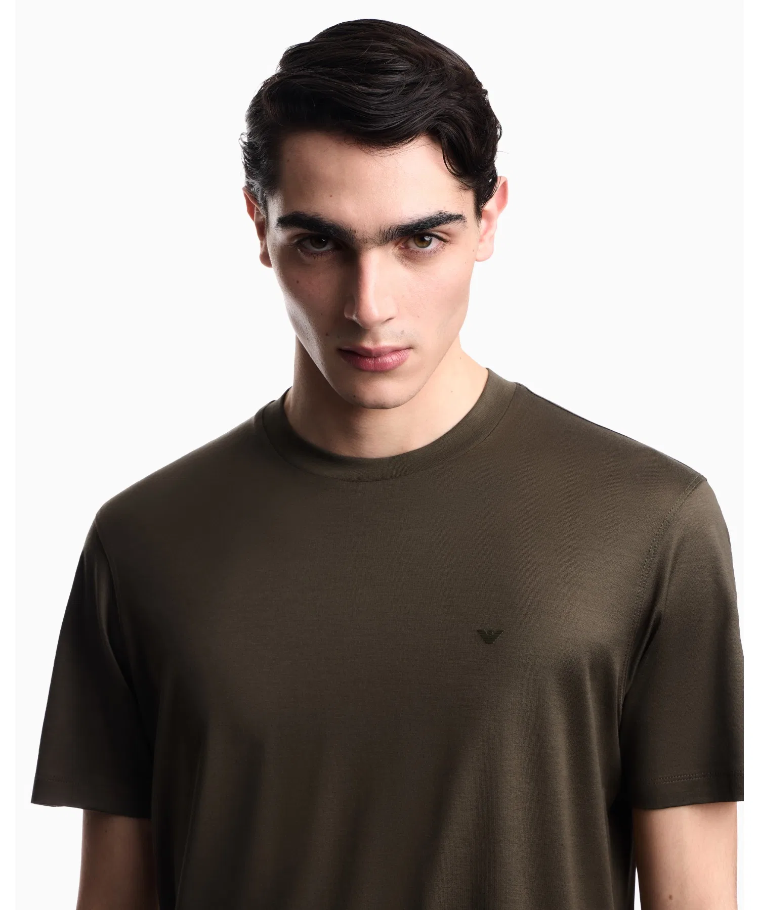 Мужская футболка Emporio Armani с коротким рукавом из смесовой ткани — фото 4