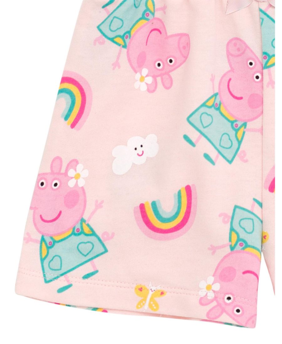 Комбинезон без рукавов из французской махровой ткани для девочек Peppa Pig, Pink — фото 3