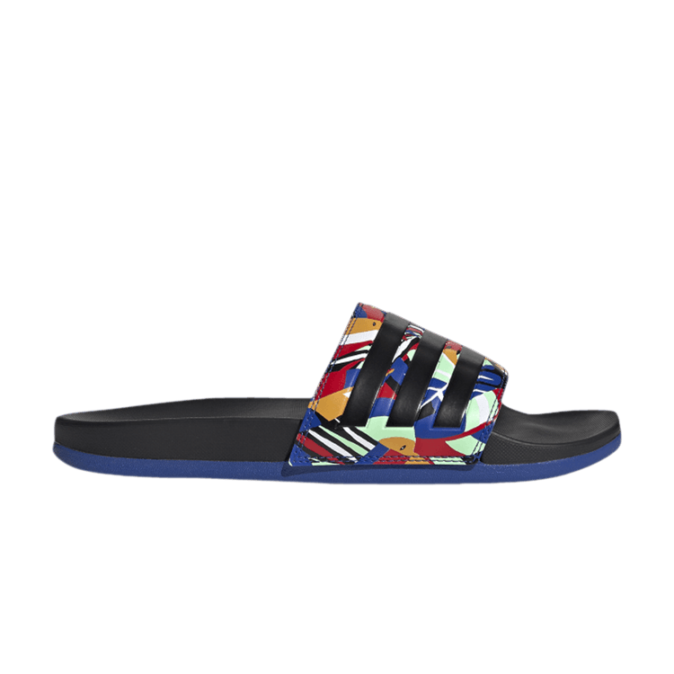 Сандалии adidas Wmns Adilette Comfort 'Farm Rio Prints - Black Royal Blue', черный