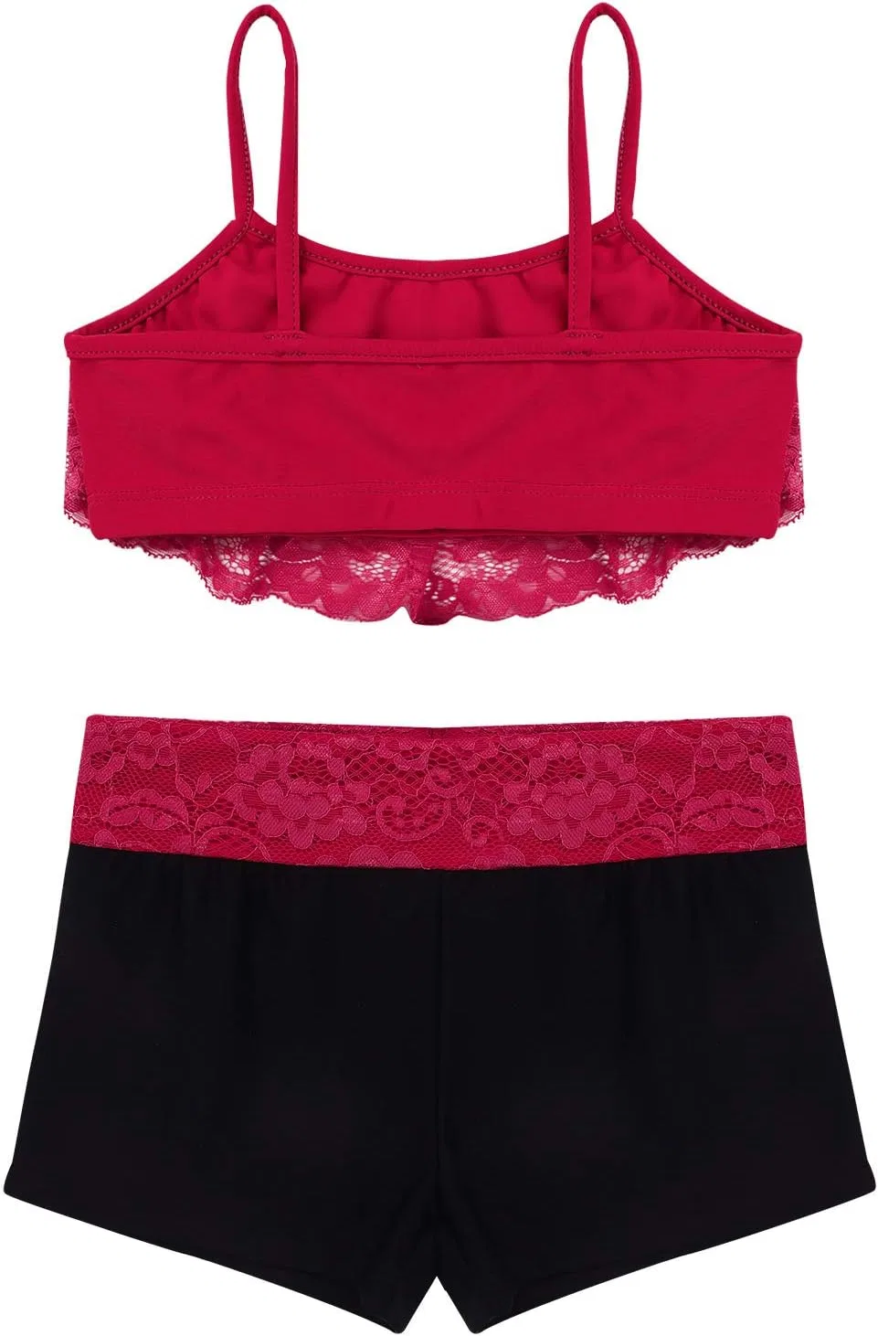 Детский спортивный комплект из топа и шорт Agoky, Burgundy 2pcs — фото 4
