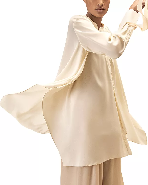 

Блузка с алым галстуком и манжетами Reiss, белый