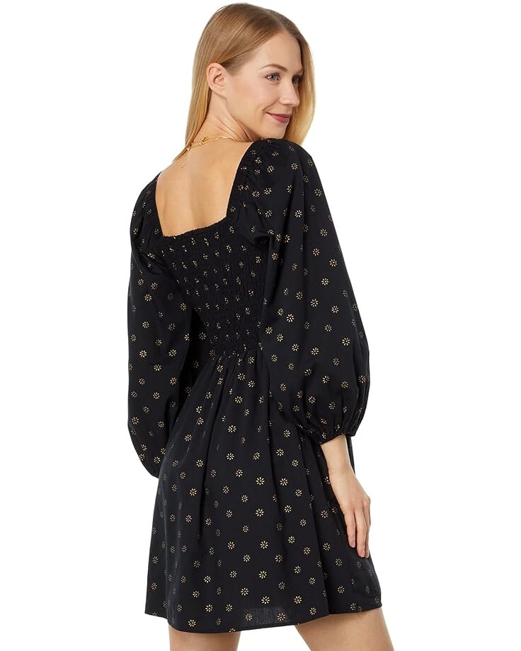 

Платье Madewell Emine - Long Sleeve Ruched Lucie Mini - Foil Floral, реальный черный