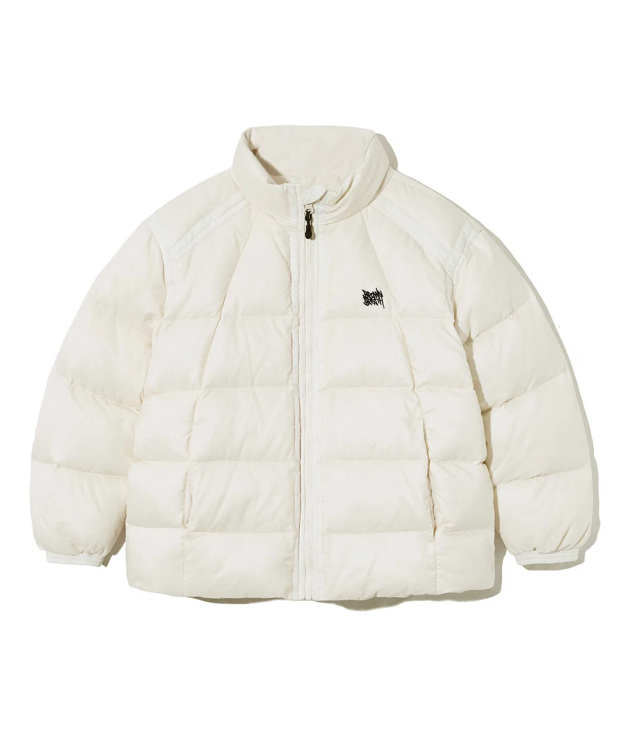 Детский лёгкий пуховик Tag светло-бежевого цвета от Brownbreath Kids — фото 2