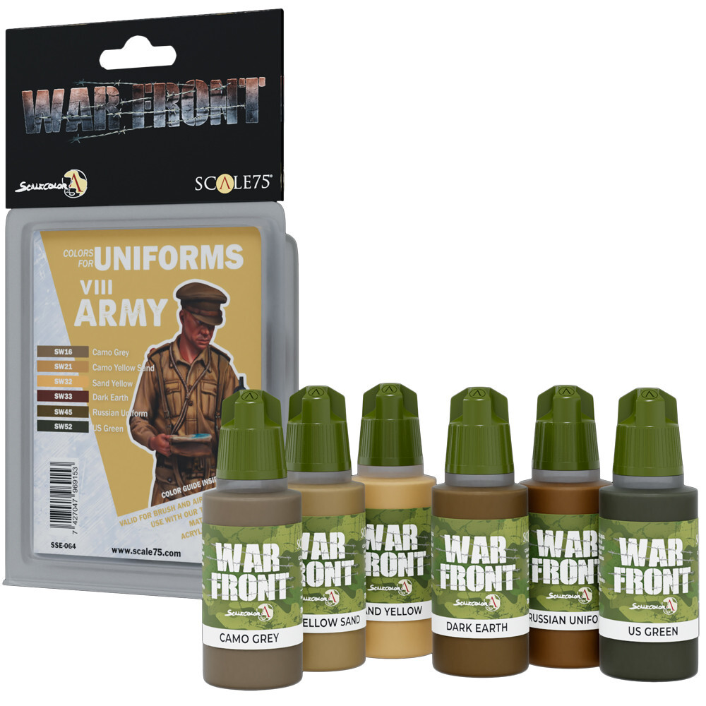 

Аксессуары Scale 75 USA War Front Paint Set: Colors for Uniforms - VIII Army