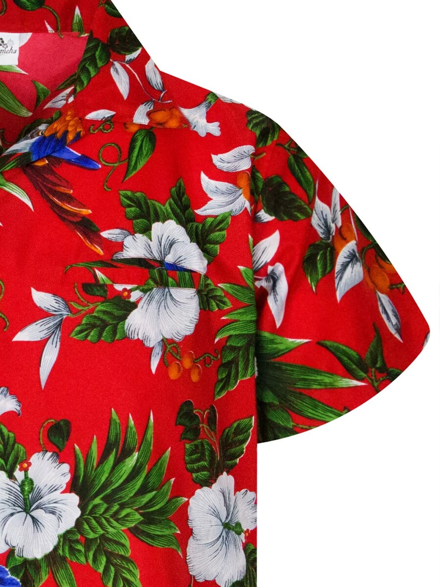 Рубашка на пуговицах классического кроя King Kameha Cherryparrot, красный — фото 4