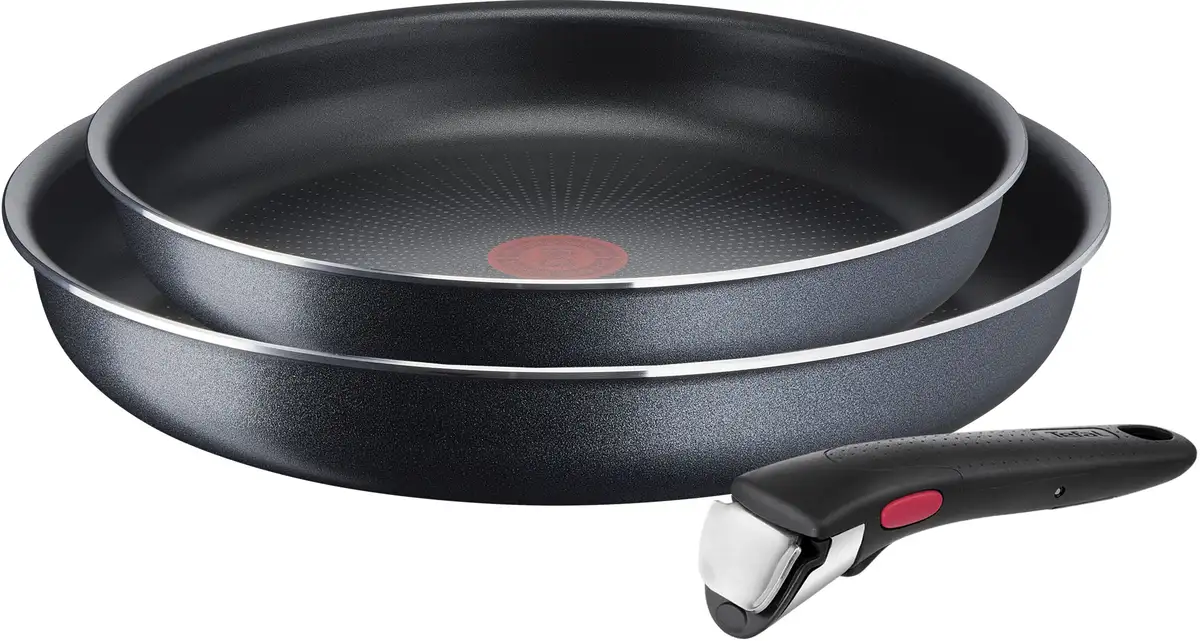 

Набор сковрод Tefal "Ingenio XL Force", алюминий, (набор, 3 предмета, по 1 кастрюле Ø 24/28 см, В: 6 см), с антипригарным покрытием, съемная ручка, термосигнал, все типы плит Ø 26 см, серо-синий