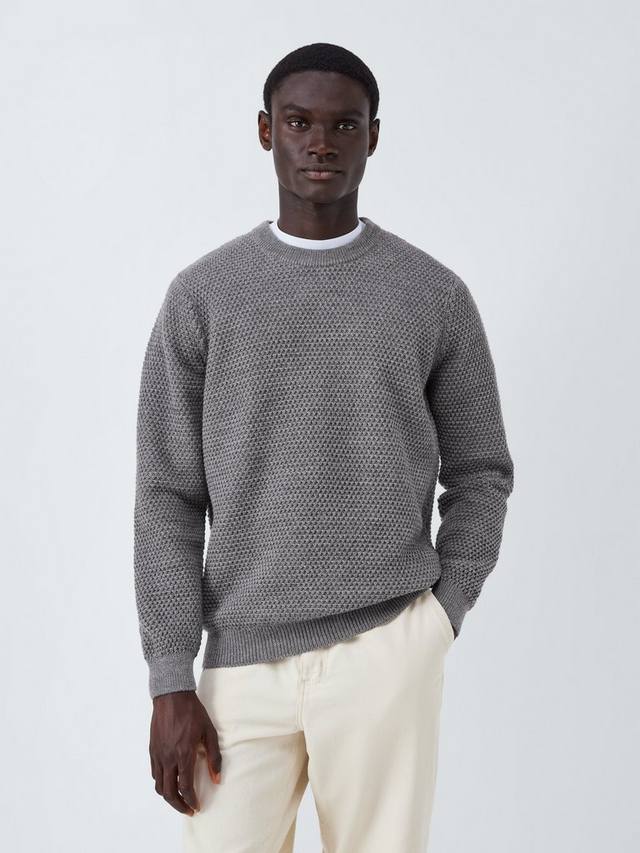 

Трикотажный свитер с фактурной вязкой и круглым вырезом Armor Lux, Misty Grey