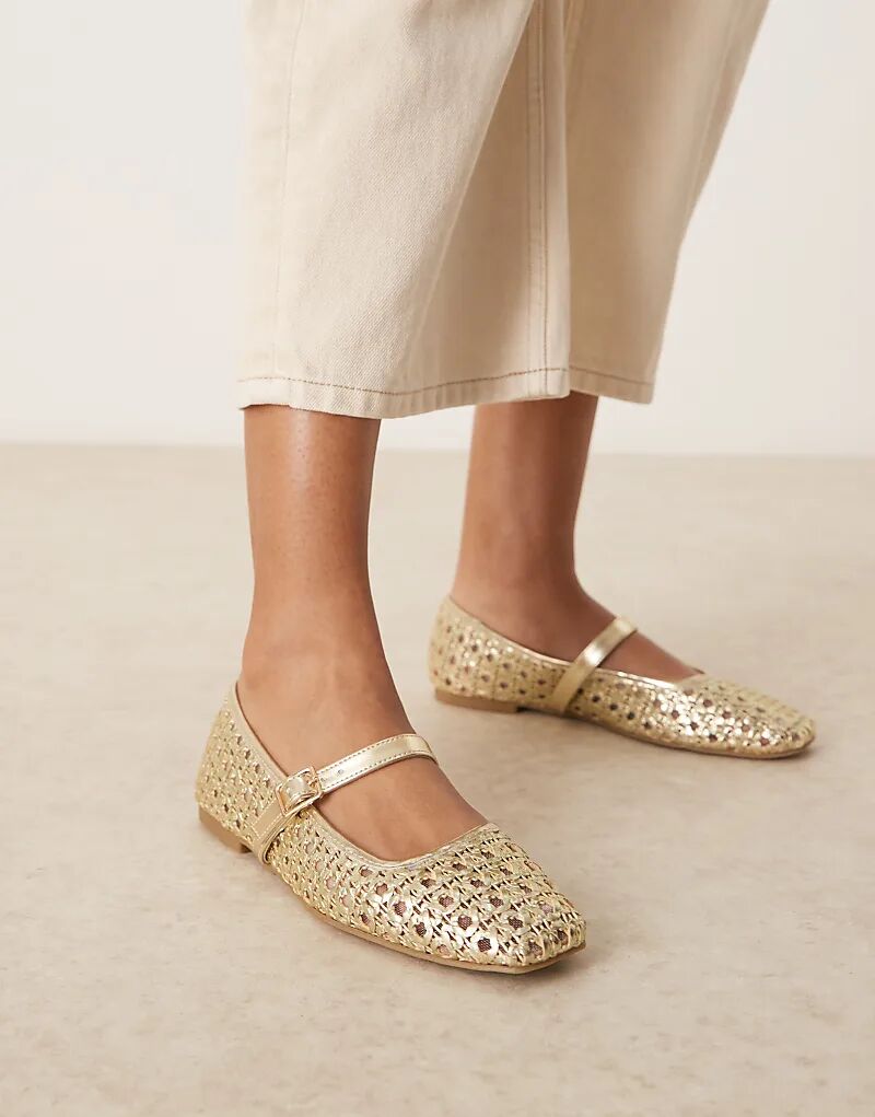 Балетки Lottie Mary Jane от ASOS DESIGN с золотым плетением — фото 4