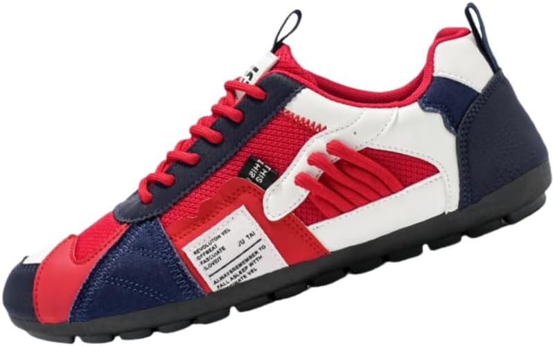 

Мужские спортивные кроссовки больших размеров с дышащей сеткой - летний верх из ПУ, резиновая подошва амортизационная стелька из EVA, комфортные во все сезоны, низкий дизайн на шнуровке Fmshi, красный