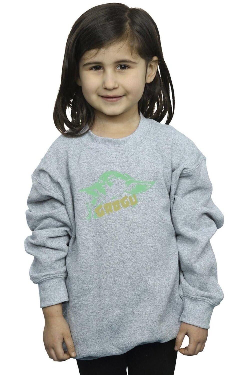 

Толстовка с логотипом The Mandalorian Grogu The Child Star Wars, серый