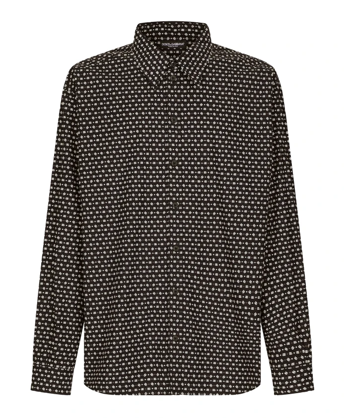 

Рубашка оверсайз из поплина с принтом логотипа Dolce & Gabbana, черный