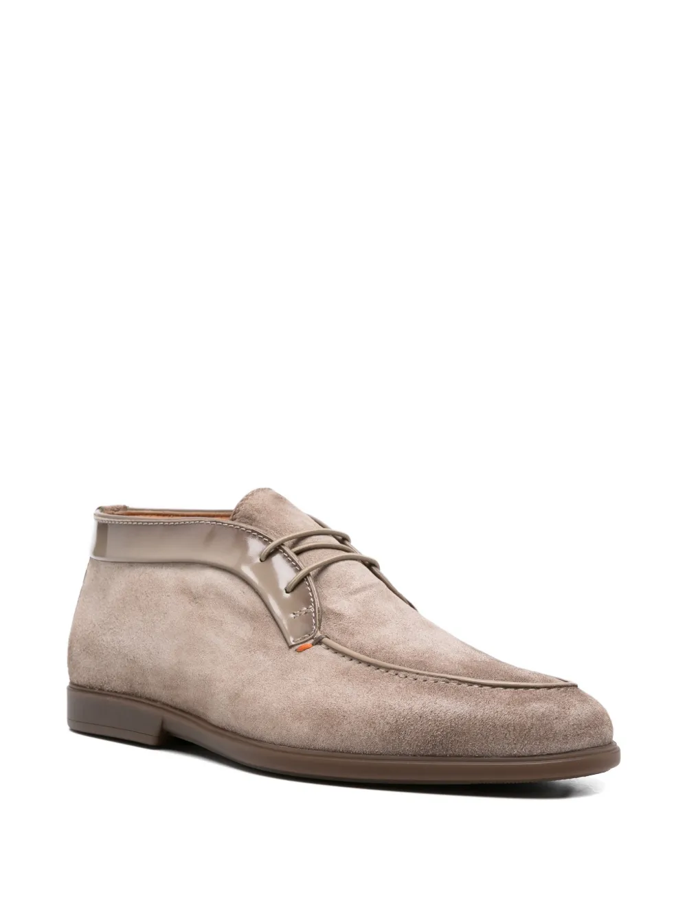 Кожаные ботинки на шнуровке Santoni, бежевый — фото 2
