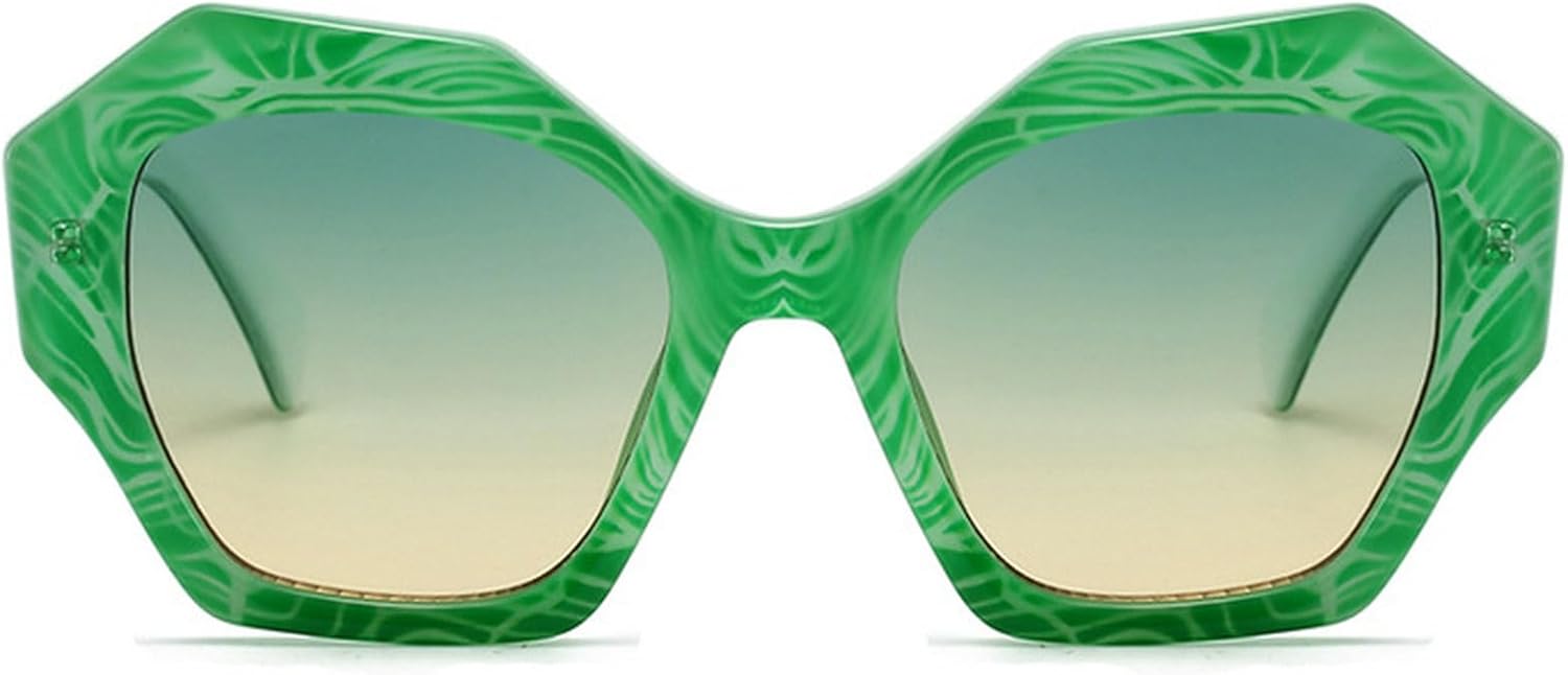 

Ретро-солнцезащитные очки «кошачий глаз» большого размера для женщин, винтажные очки, модные солнцезащитные очки неправильной многоугольной формы, очки для активного отдыха и путешествий mincl, Green