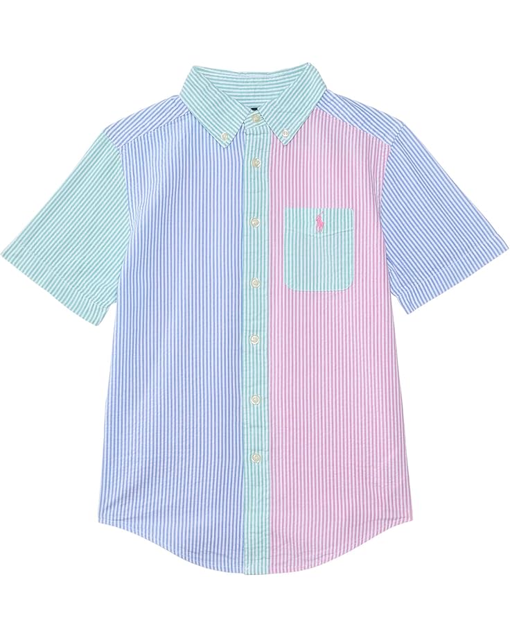 

Рубашка Polo Ralph Lauren Kids Striped Cotton Seersucker Fun Shirt, цвет B6750 Seersucker Stripe Funsh