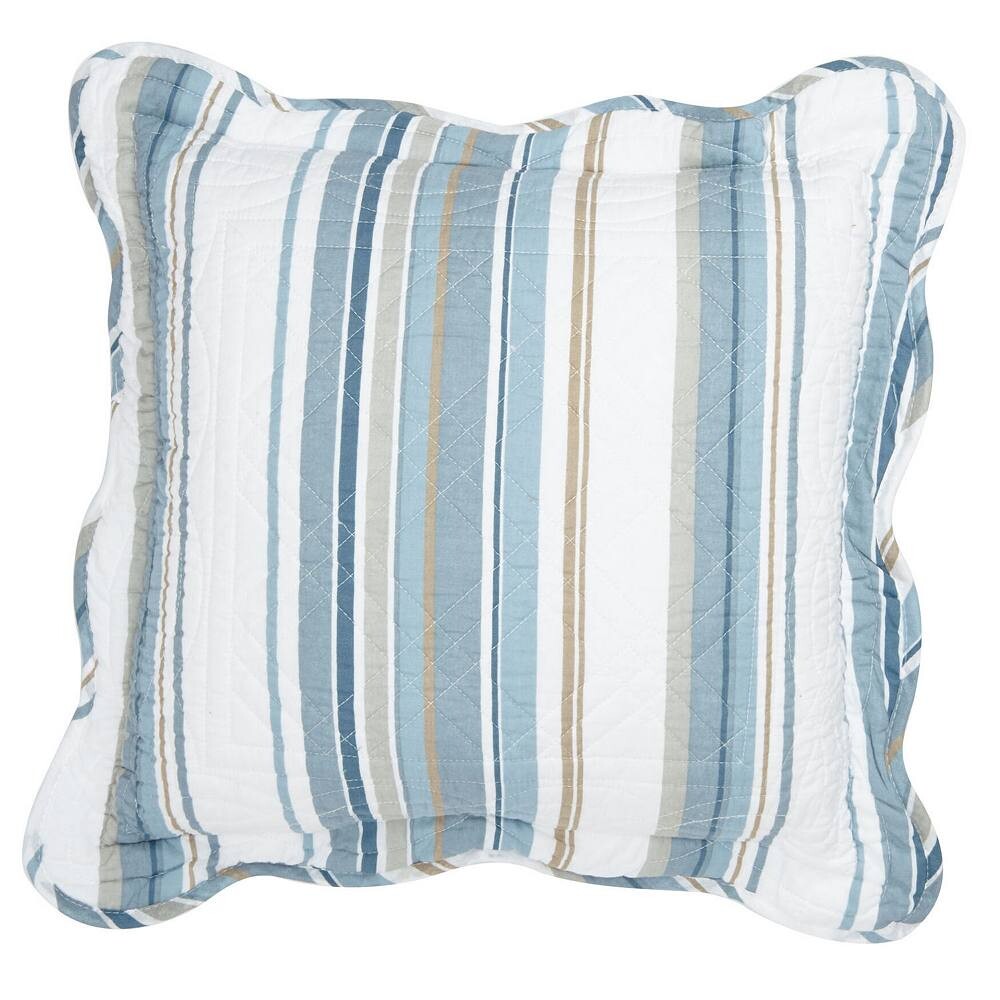 

BrylaneHome Florence 16 Квадратная подушка, цвет Blue Stripe