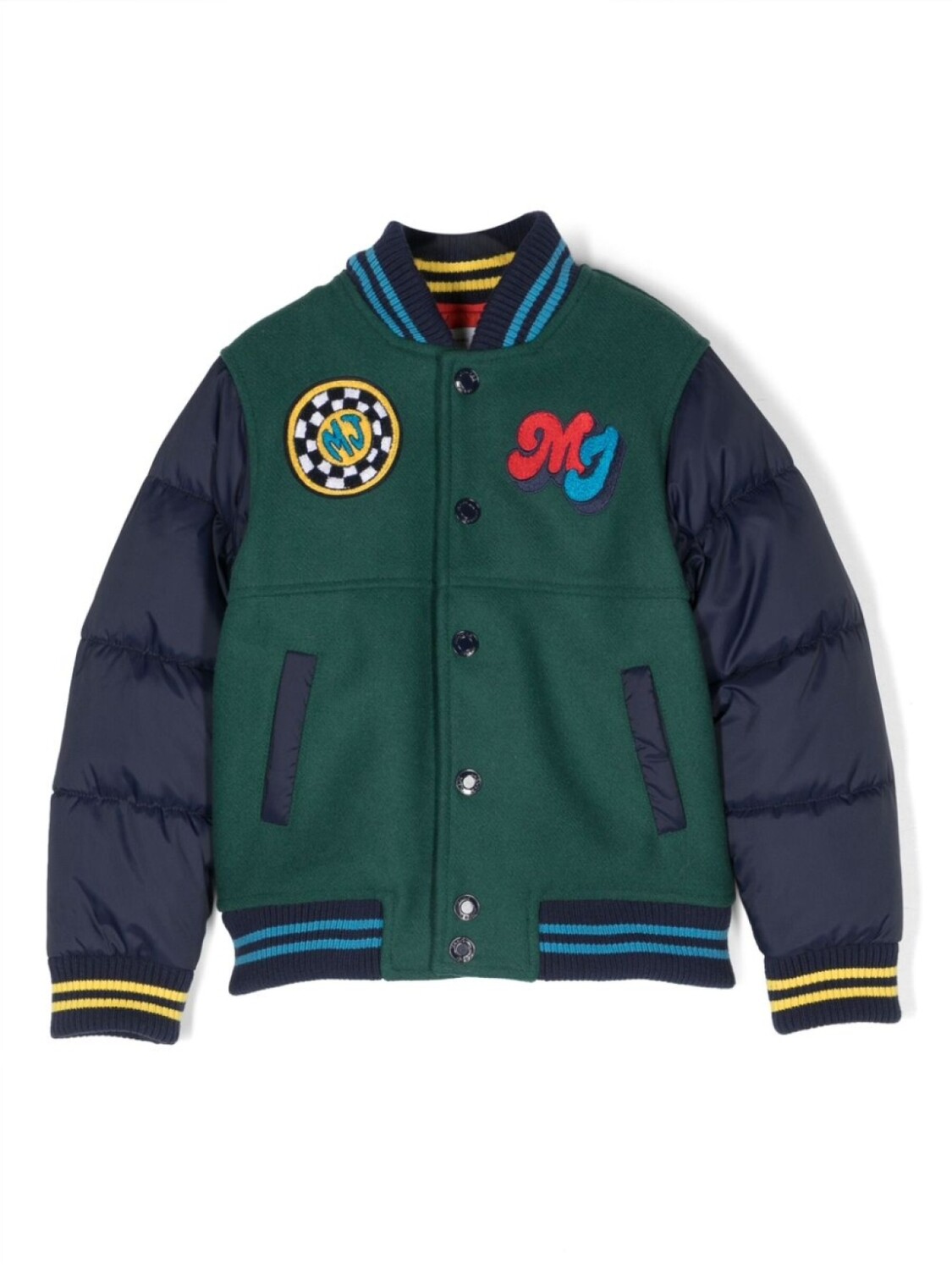 

Marc Jacobs Kids бомбер с нашивками, синий