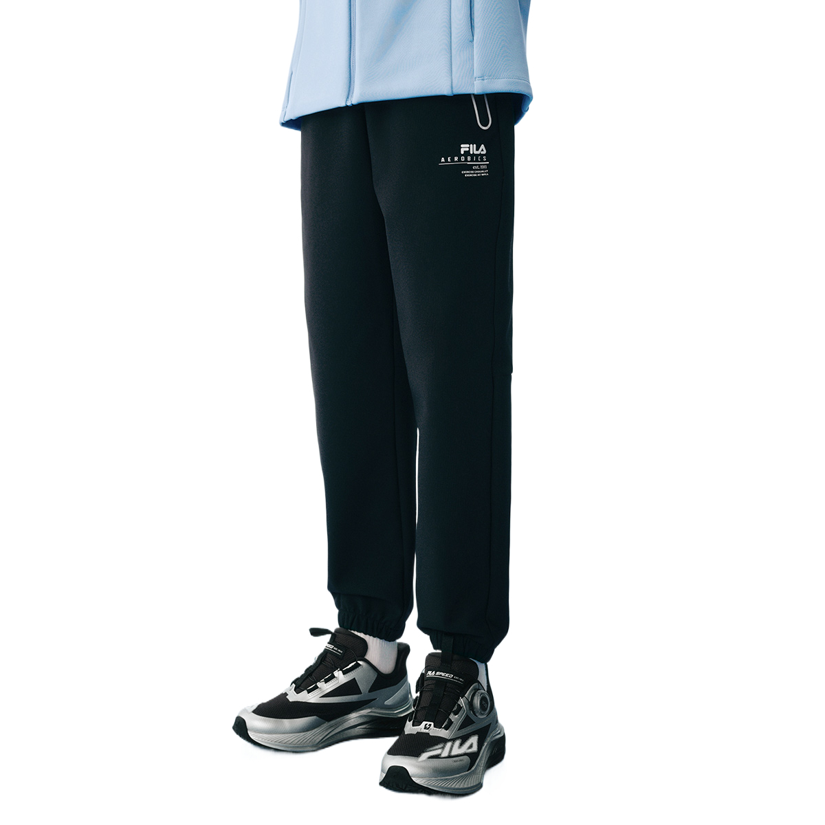 Детские вязаные спортивные штаны FILA KIDS, черный — фото 4