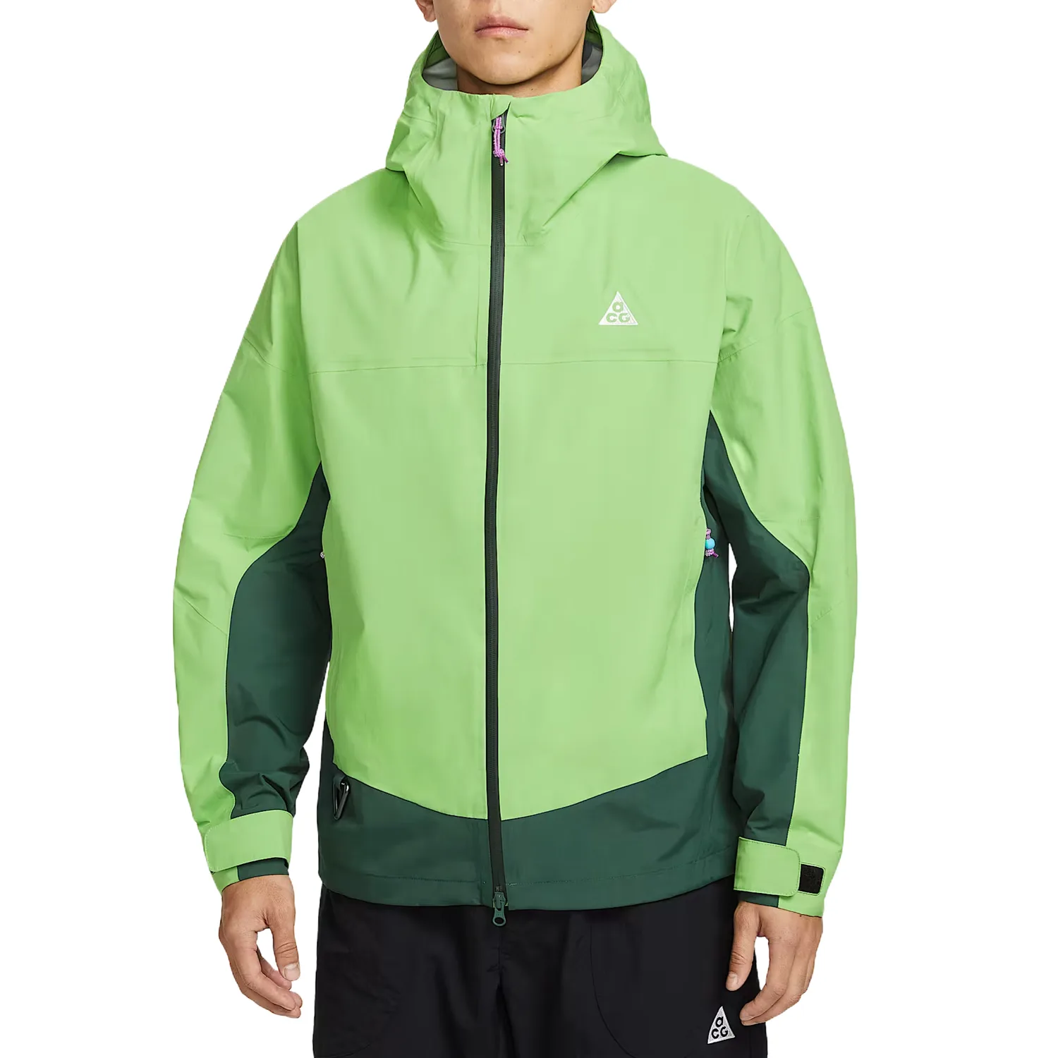 Куртка мужская ветровка непромокаемая и ветрозащитная ACG STORM FIT ADV Nike, Bright Green/Neon Ice Yellow/Mountain White