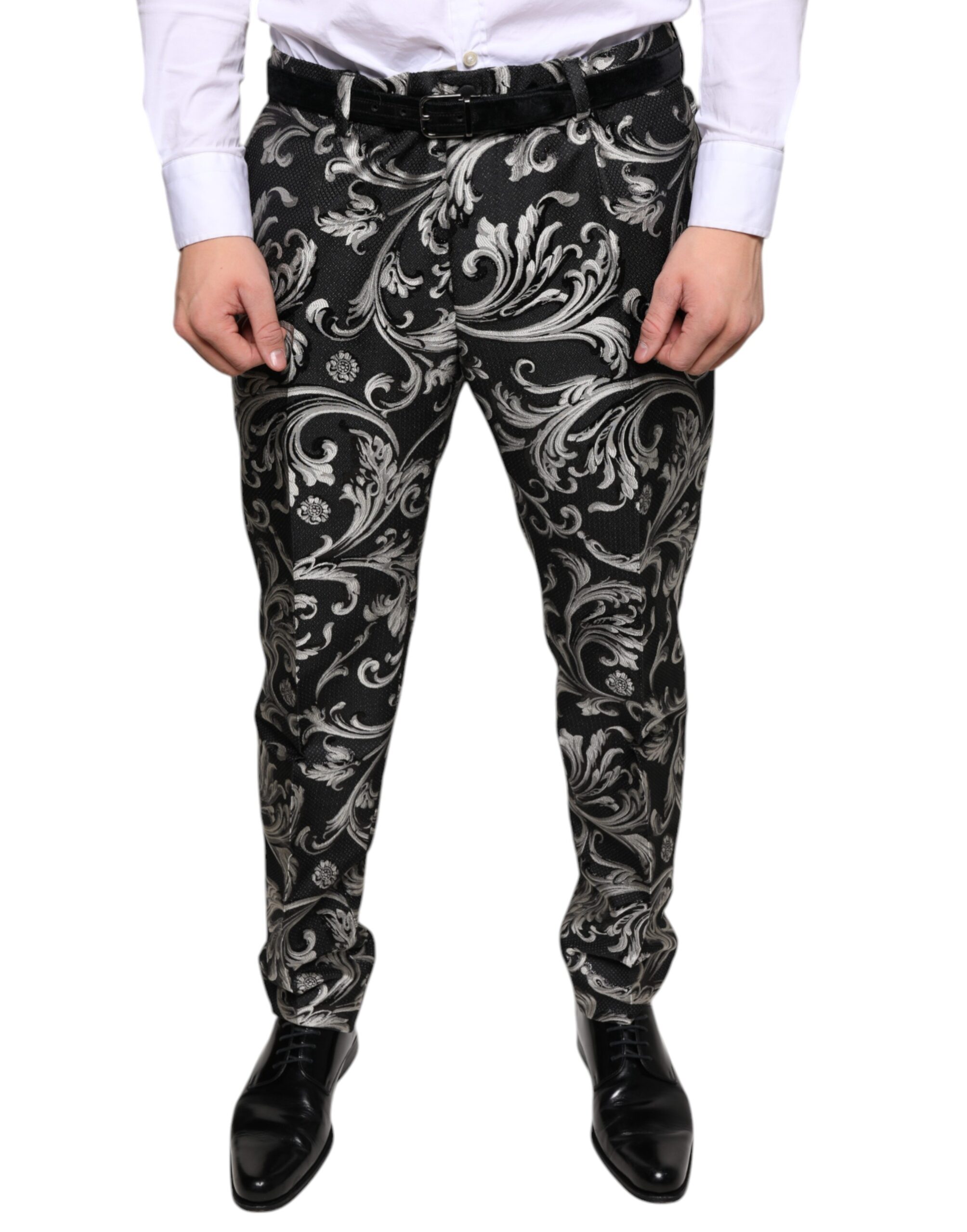 

Черные жаккардовые обтягивающие брюки Dolce & Gabbana