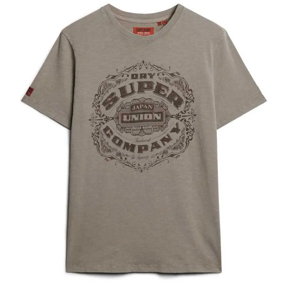 

Футболка Superdry Workwear Script Graphic, серый